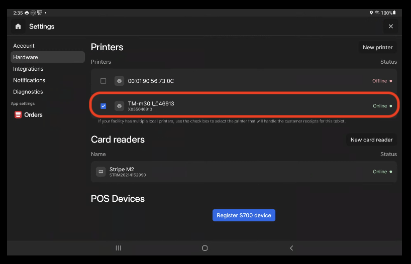 Printer Settings - Checkbox for designated customer receipts printing.png