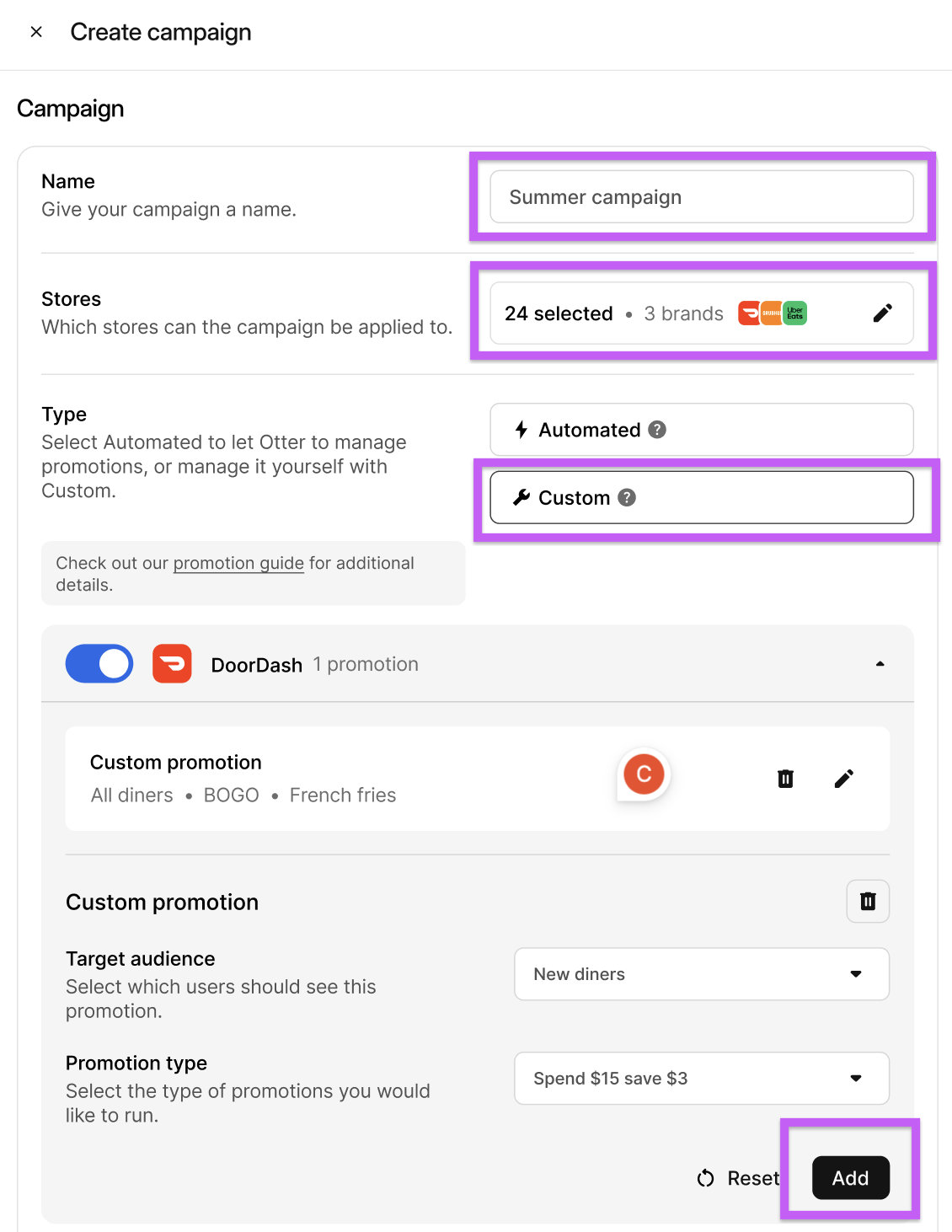 Configure basic campaign details