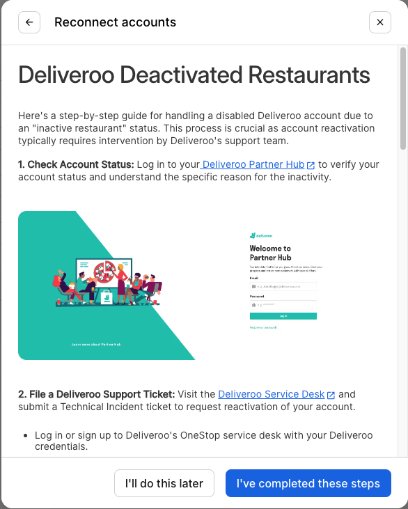 Restaurantes Desactivados de Deliveroo