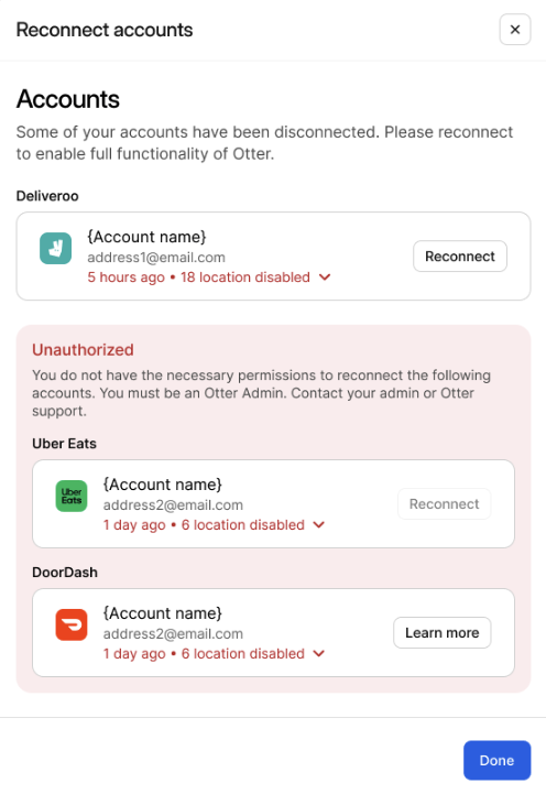 User Authorization Verification for Otter Dashboard Repair Widget