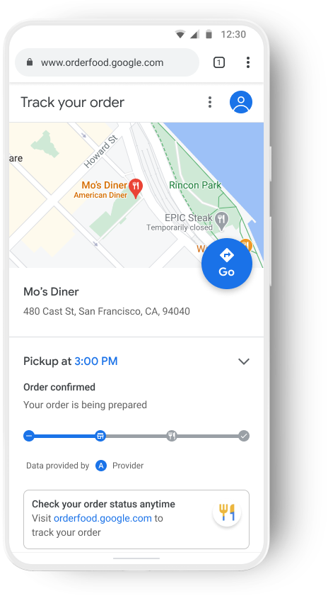Rastrea tu pedido | Order with Google
