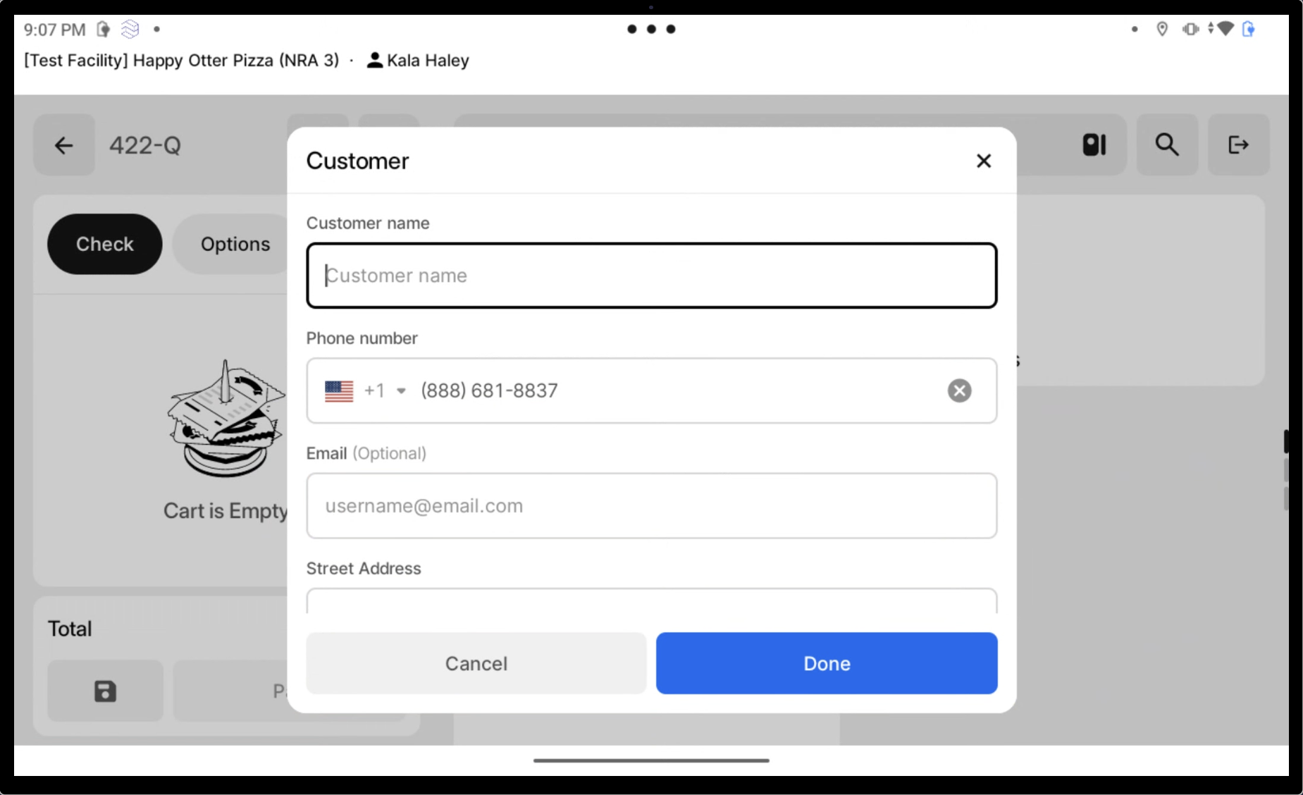 Detalles del Cliente de Entrega
