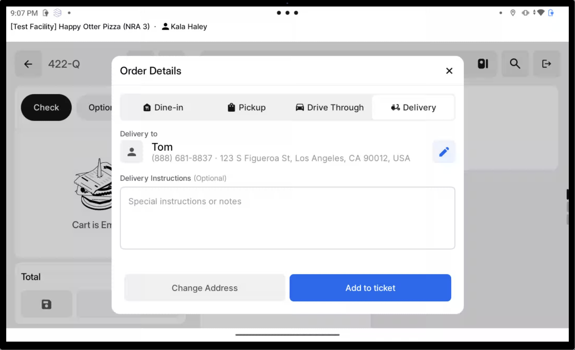 Delivery To Details