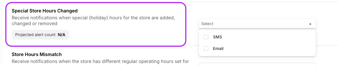 Special Store Hours Changed