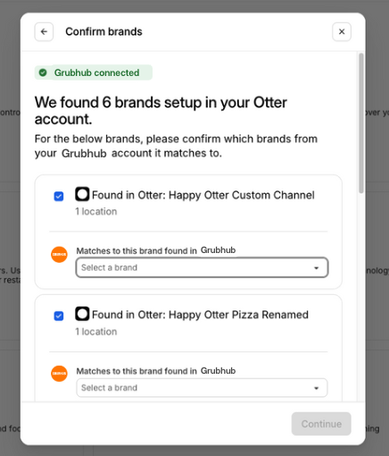 Grubhub Confirm Brands