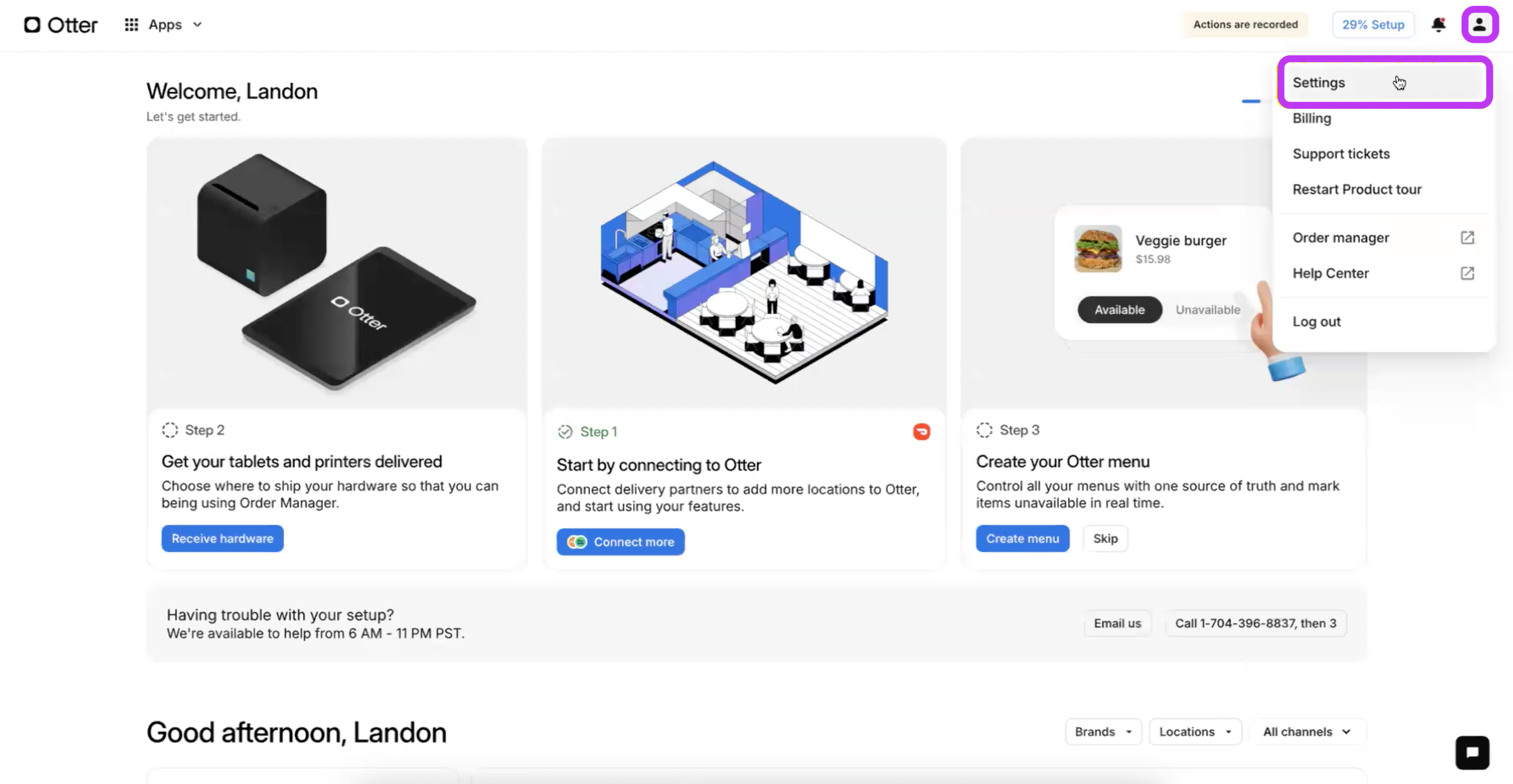 Configuración en el Panel de Otter