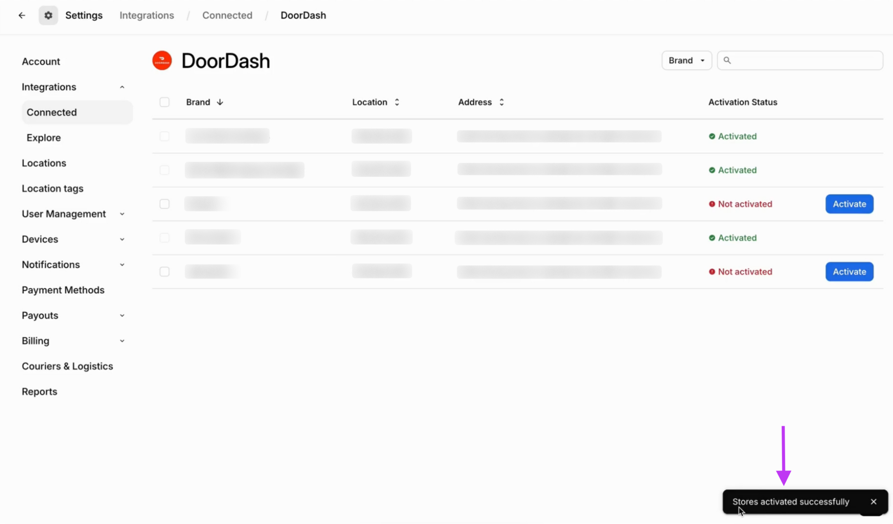 Successful DoorDash Activation