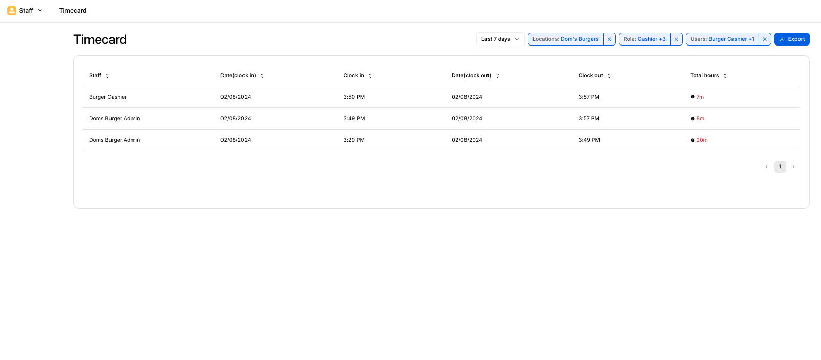 Timecard App