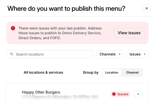Error después de la publicación