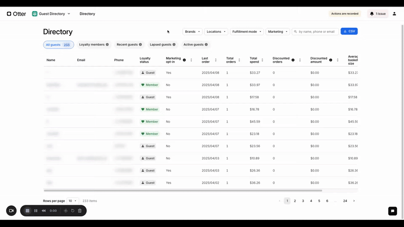 Filtros del Directorio de Invitados GIF