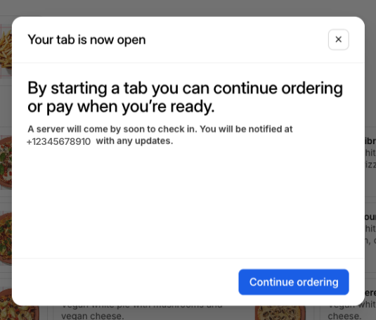 Open Tab Confirmation