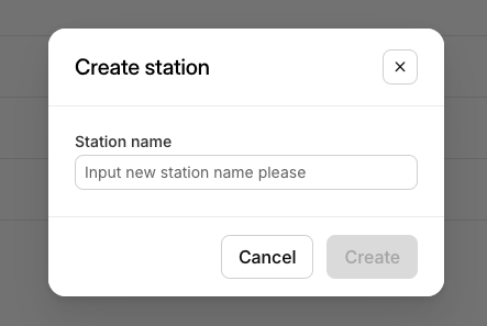 Nom de la création de station
