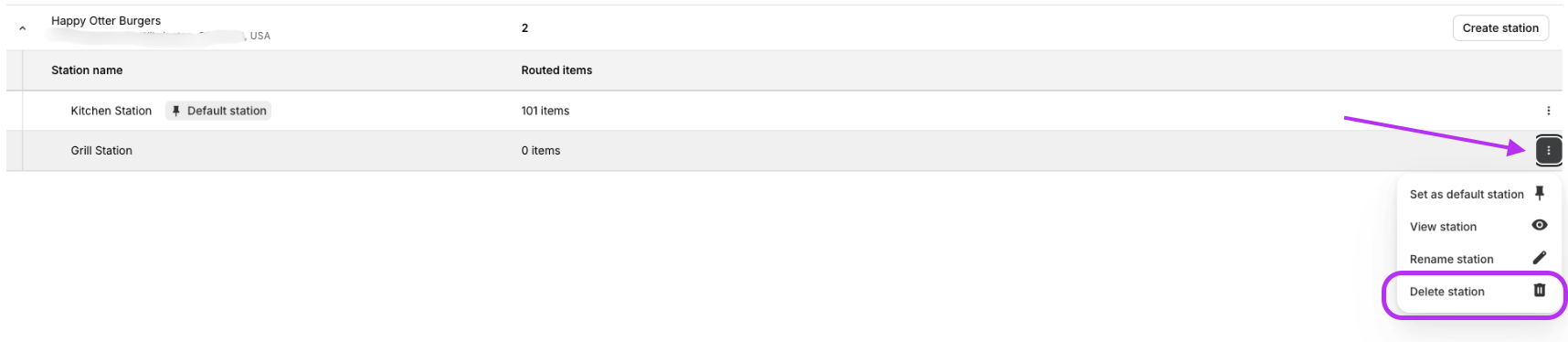 Delete Station Option