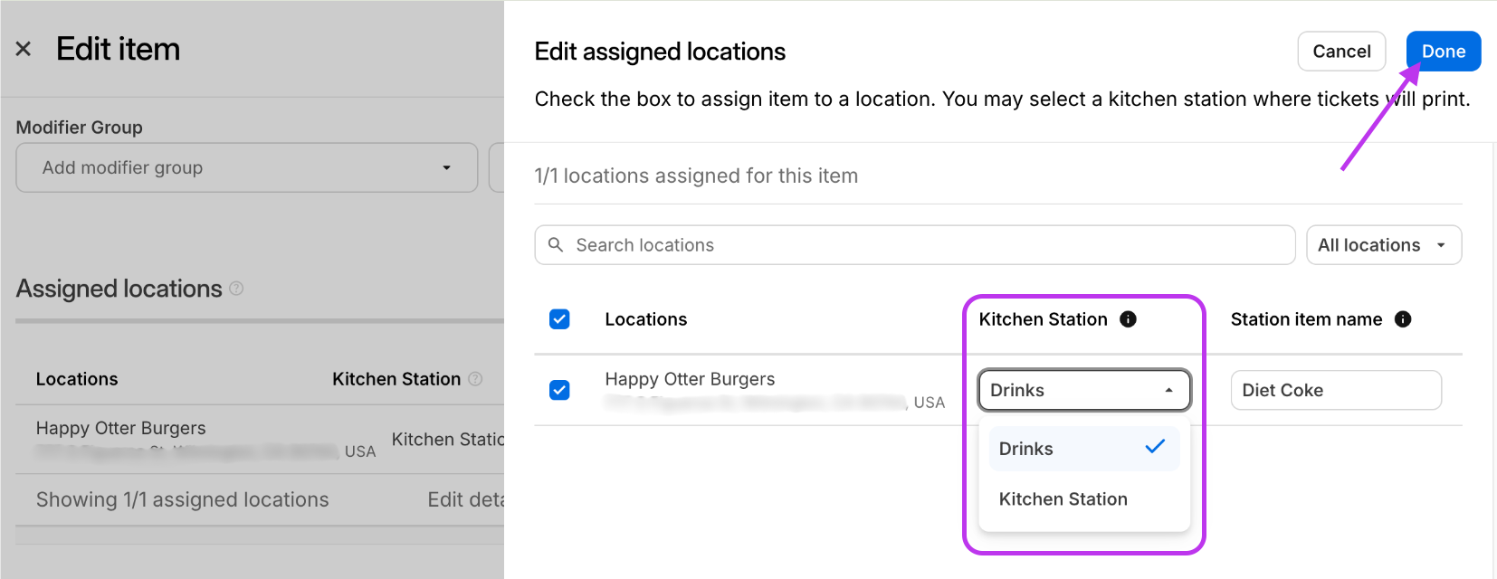 Kitchen Station Drop-down