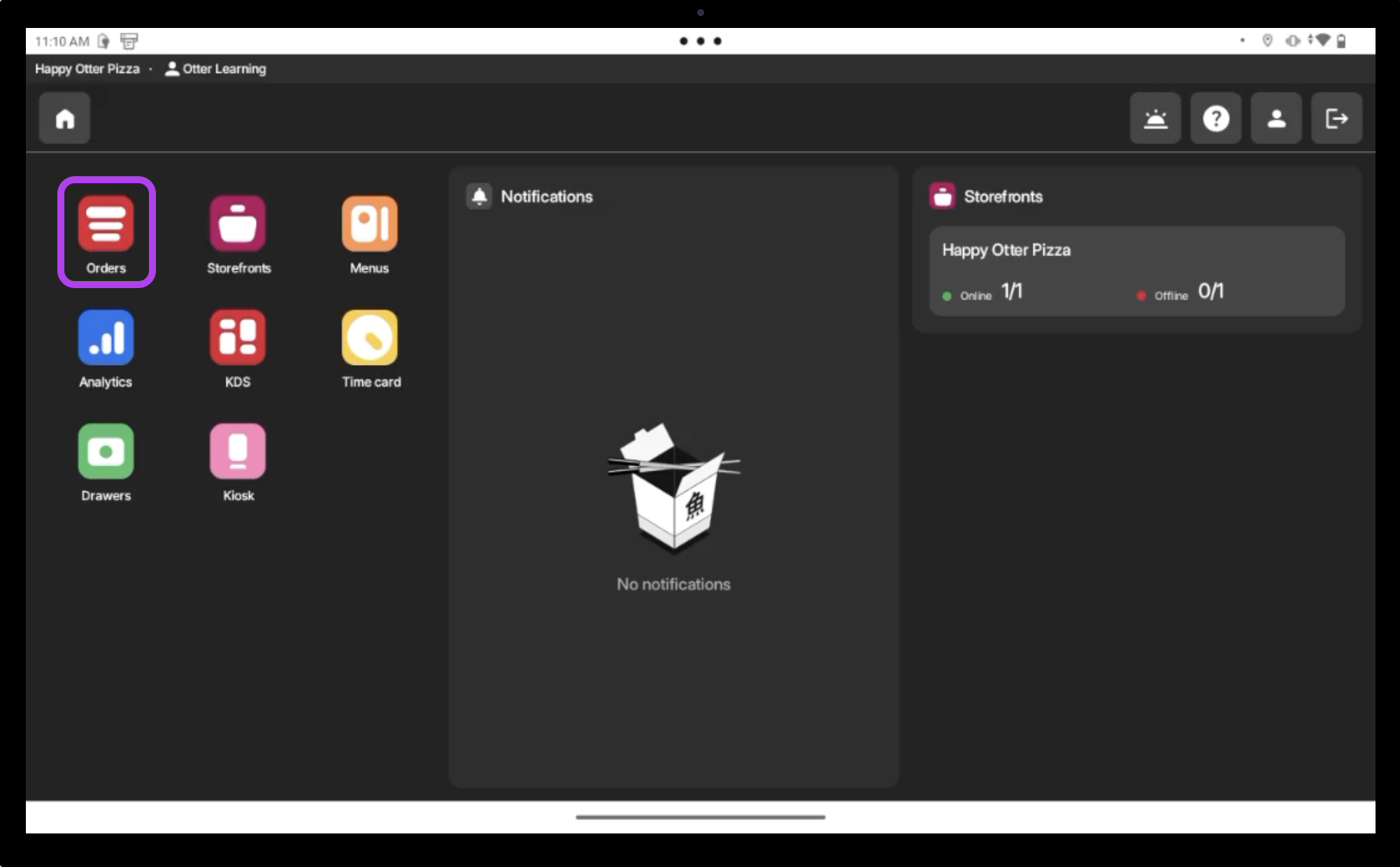 Application de commandes