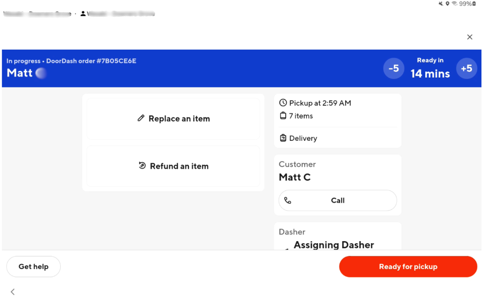 DoorDash Portal on Otter