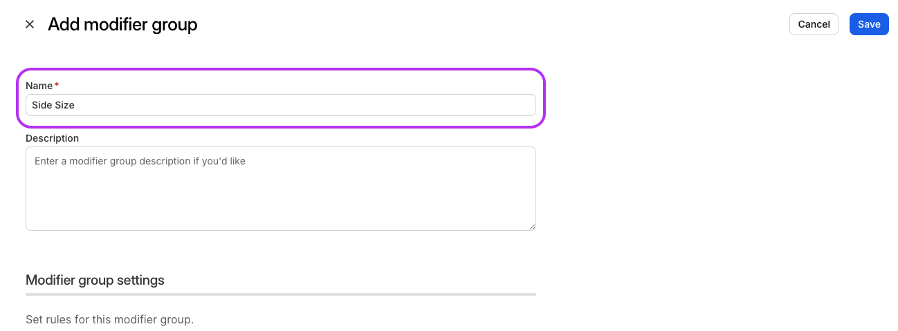 Naming Modifier Group