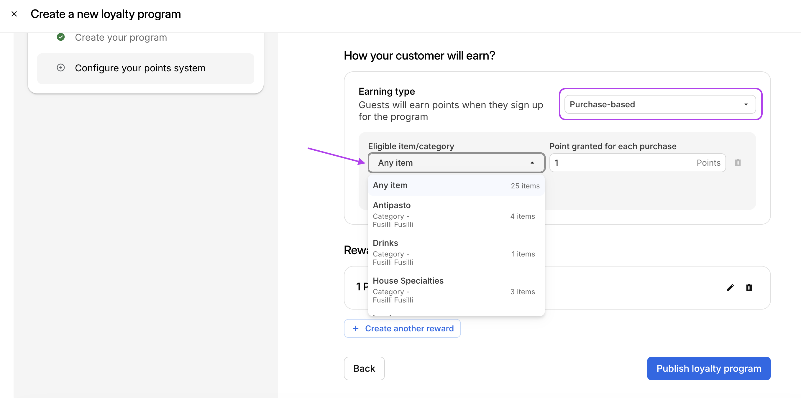Purchase-based Loyalty Select