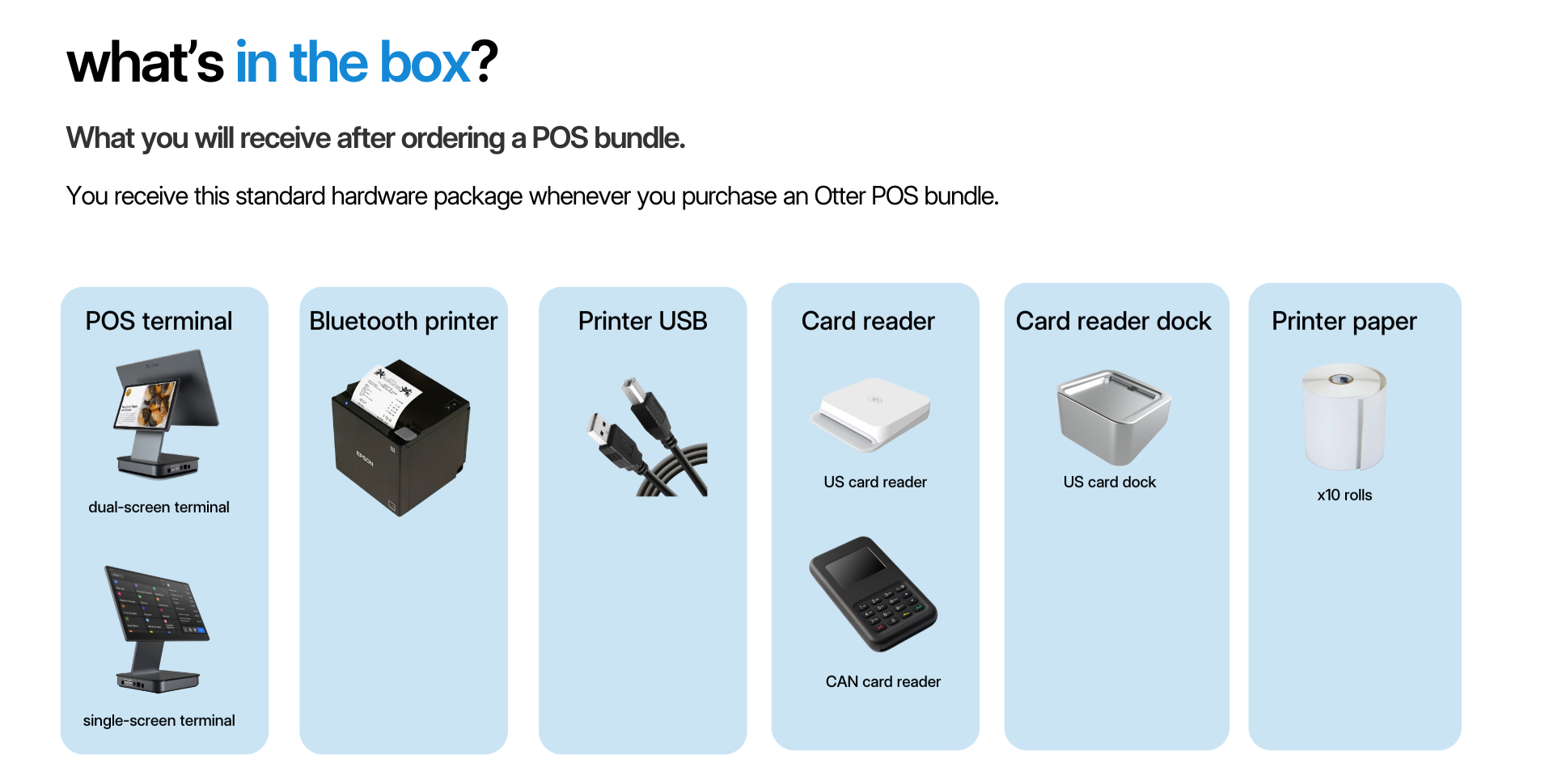 Qu'y a-t-il dans la boîte Otter POS ?