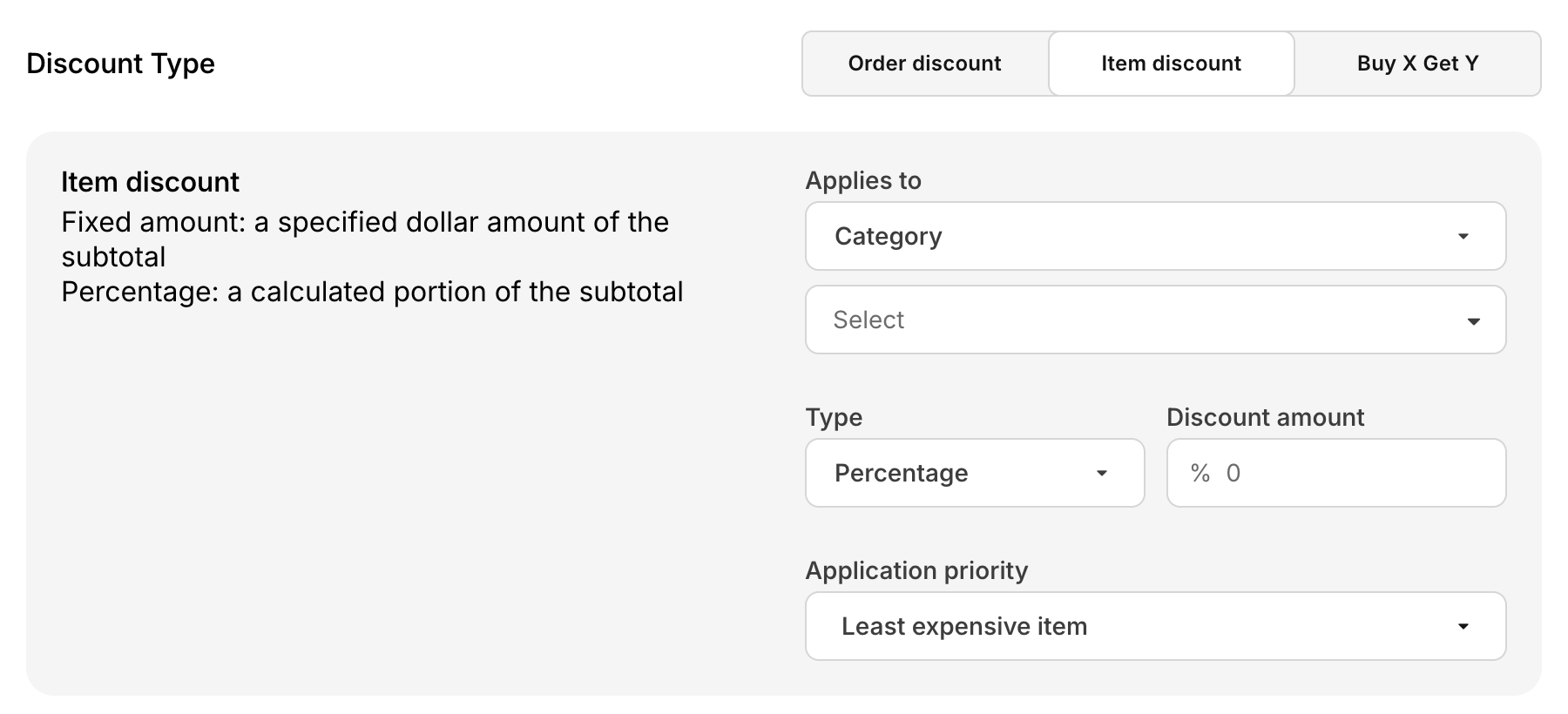 Item and Category discount