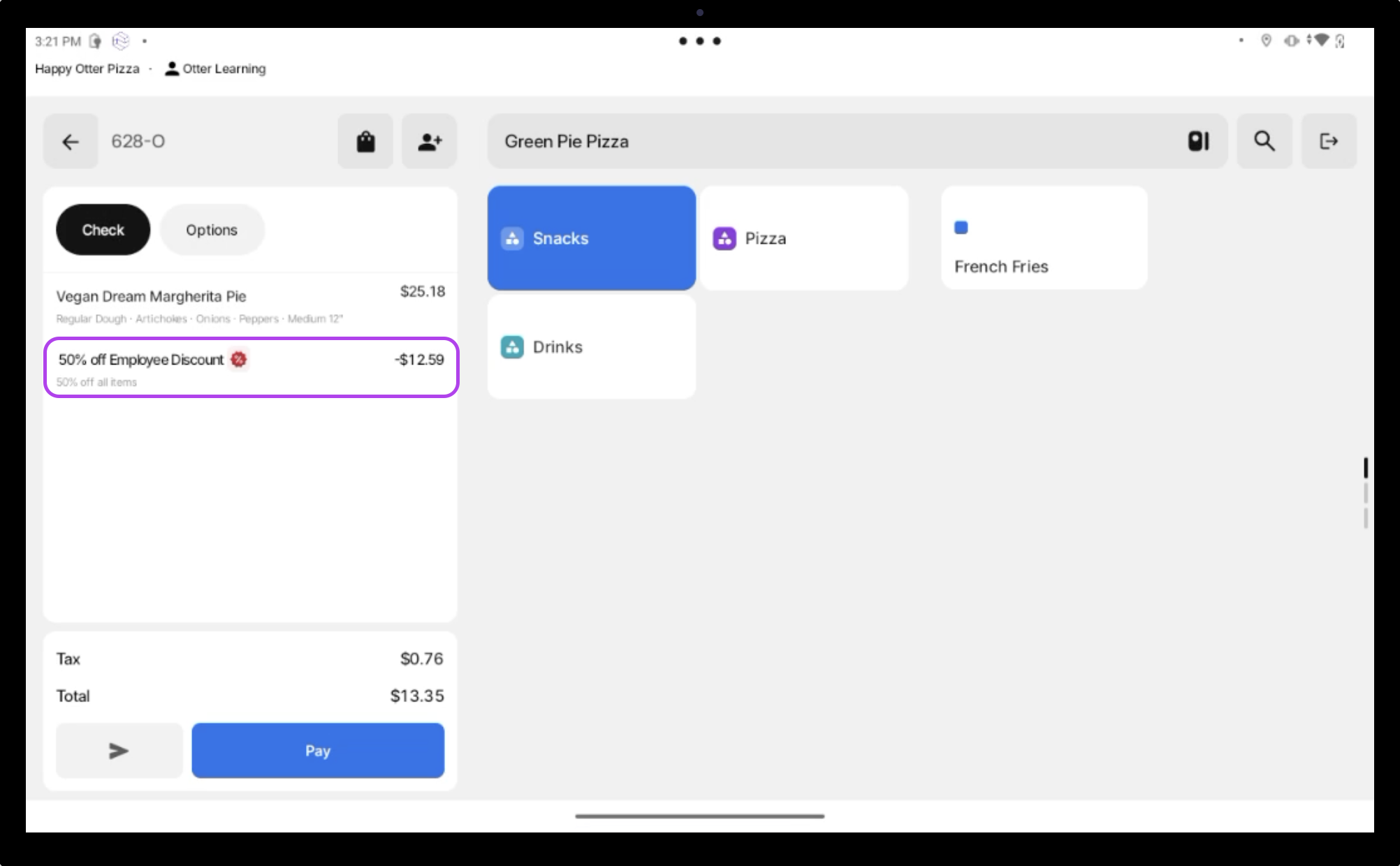 Remise visible sur le ticket ouvert