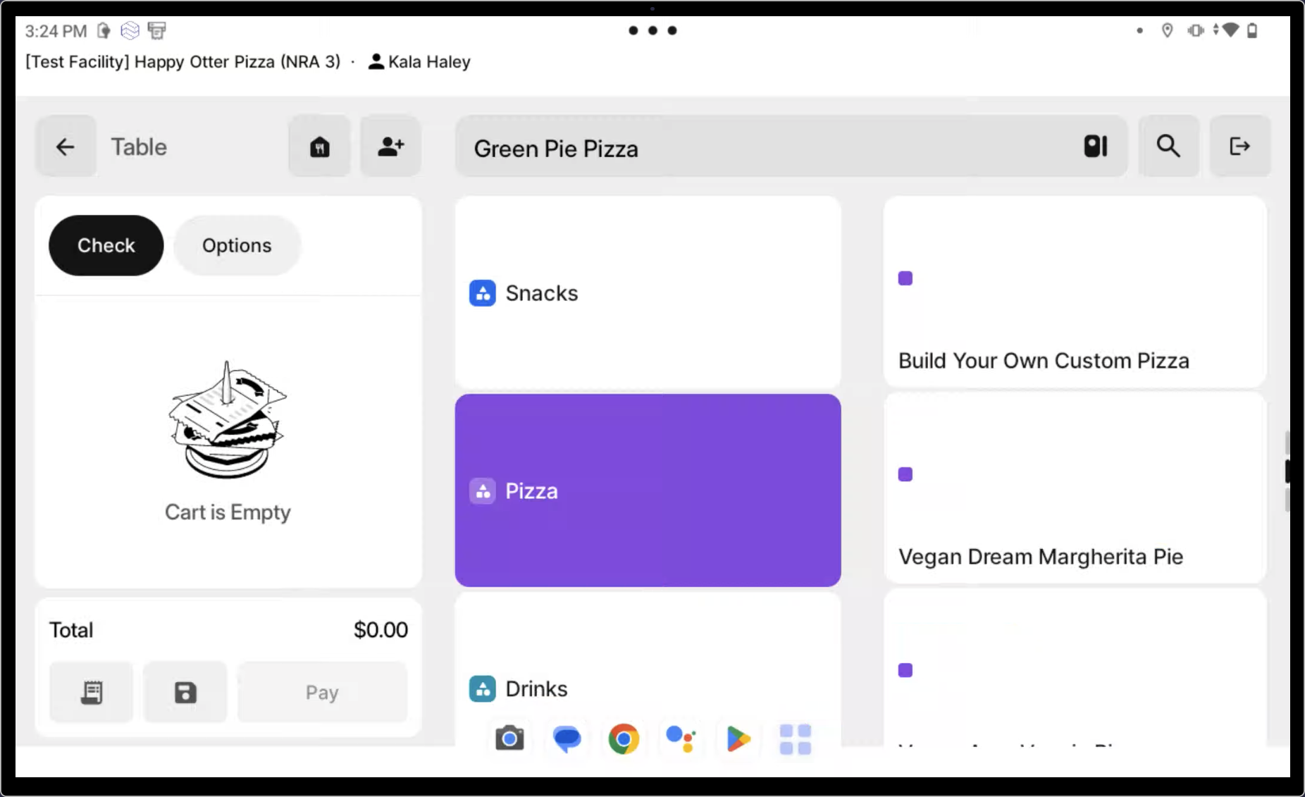 Add menu items to the order