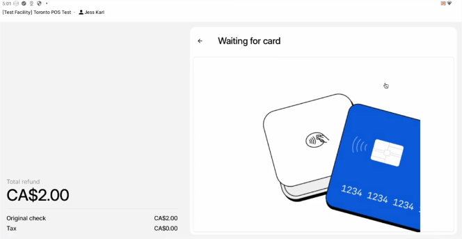 Invite de carte Interac