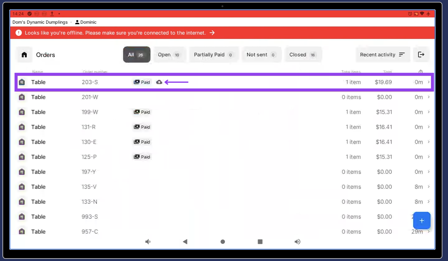 Mode hors ligne sur Otter POS v1