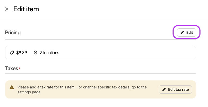 Edit Advanced Pricing