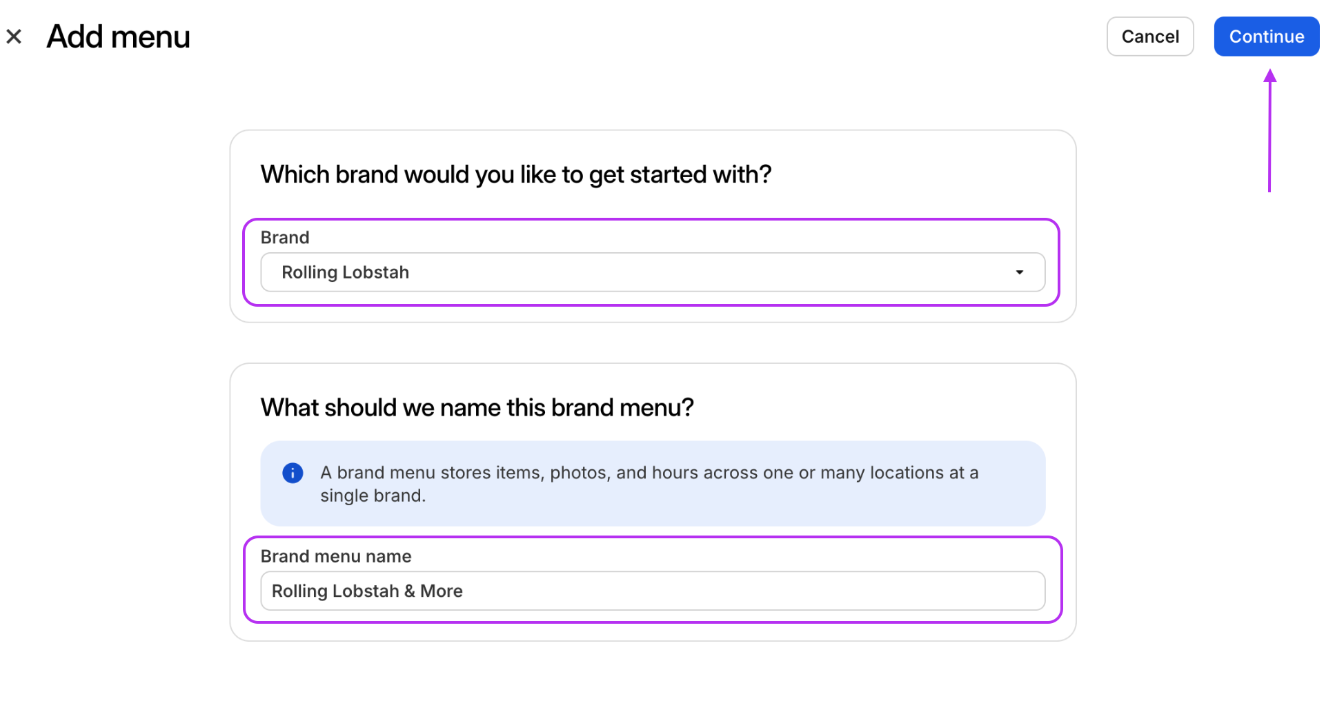 Menu Brand Pick