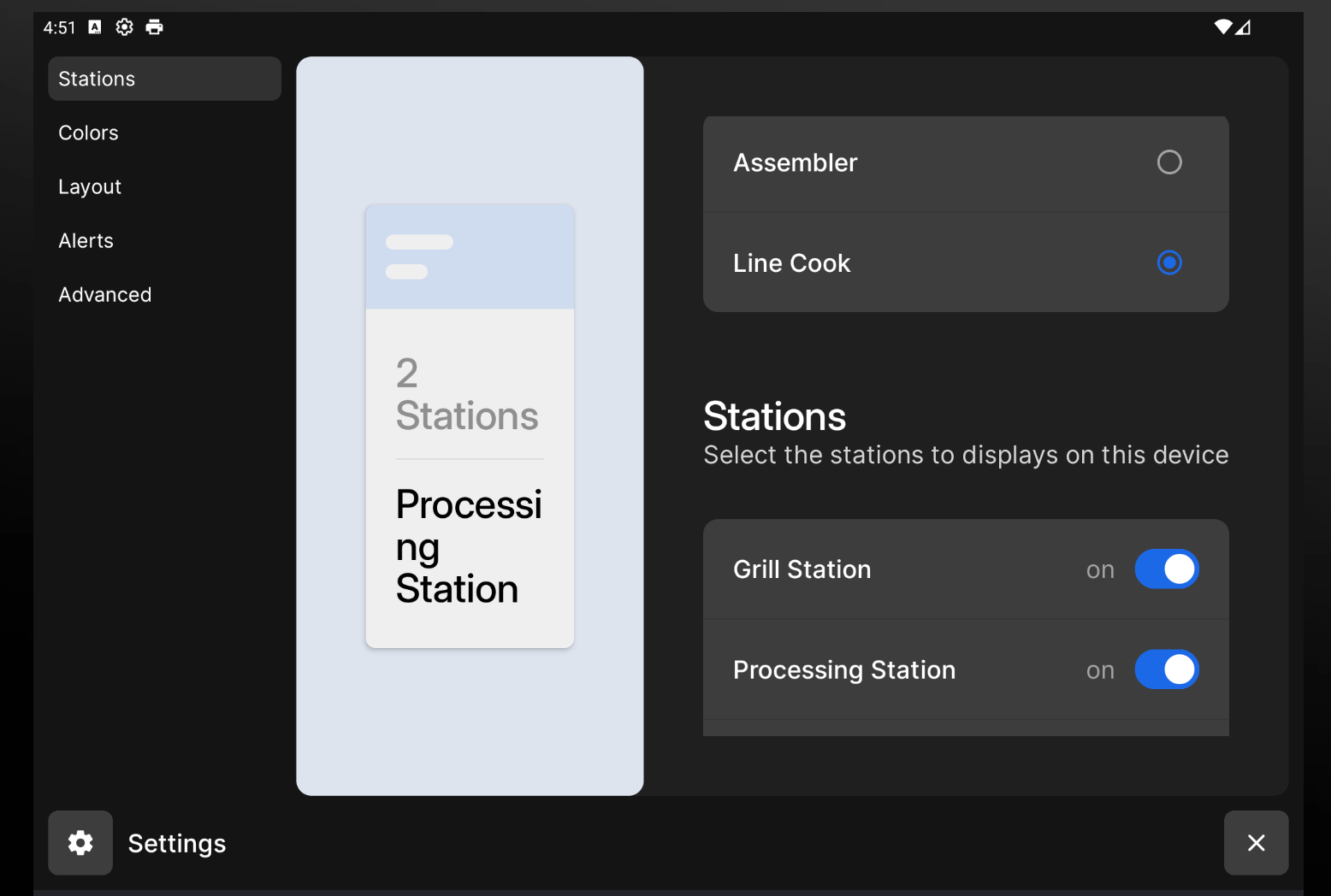 Stations KDS
