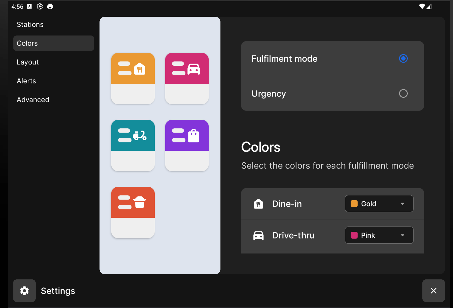 Mode de couleur de réalisation