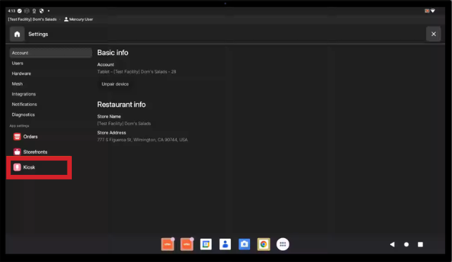 Étape 2 Application Kiosque