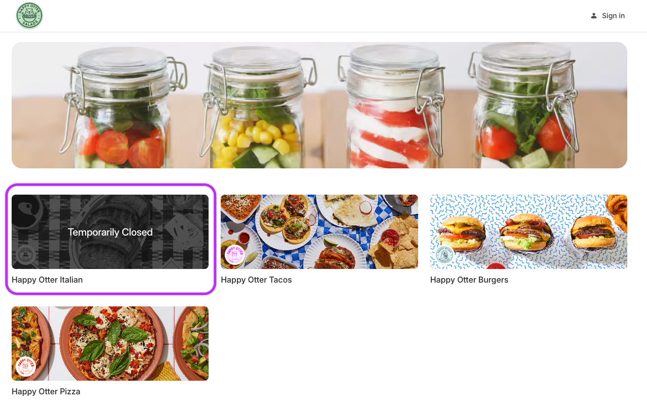 Magasin indisponible Web MSO