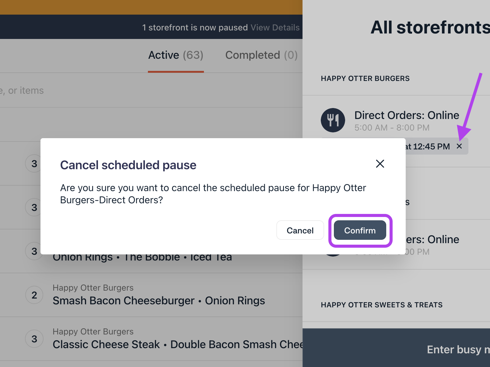 OM Web Cancel Scheduled Pause