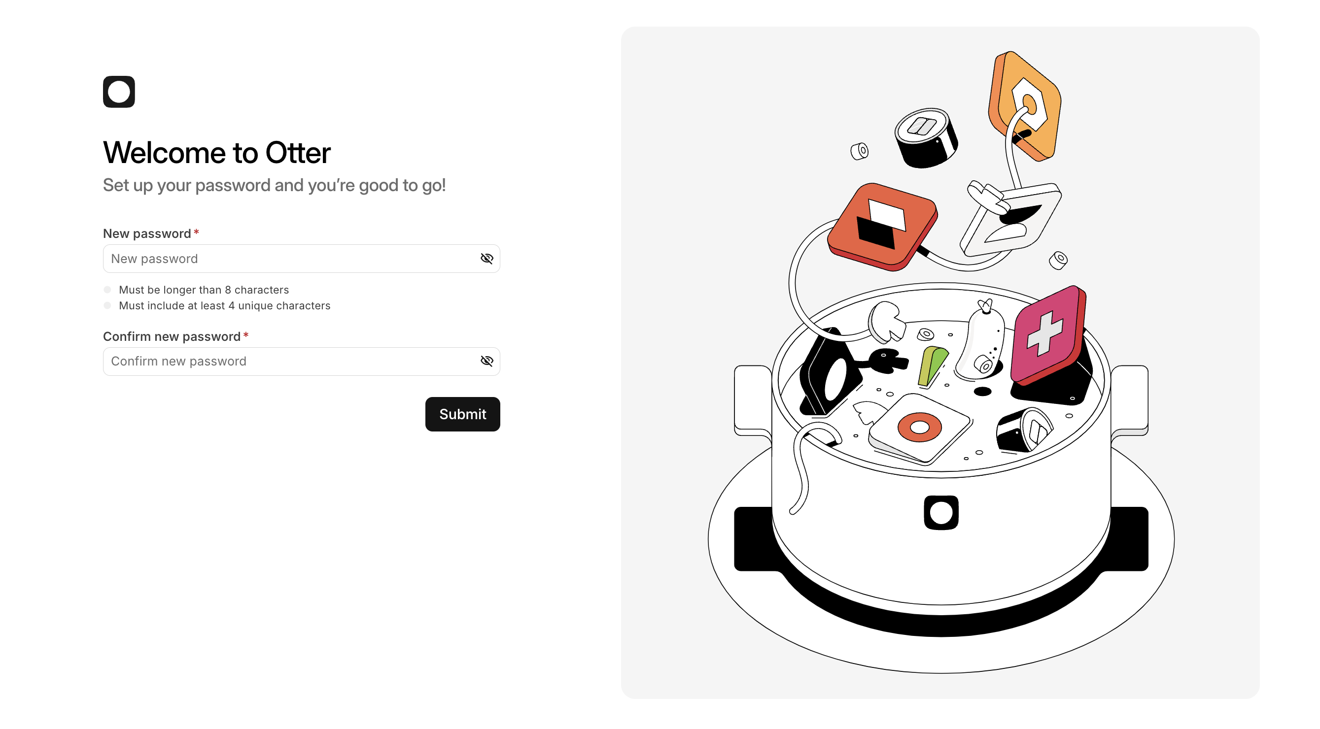 Configuración de contraseña de nueva cuenta de usuario