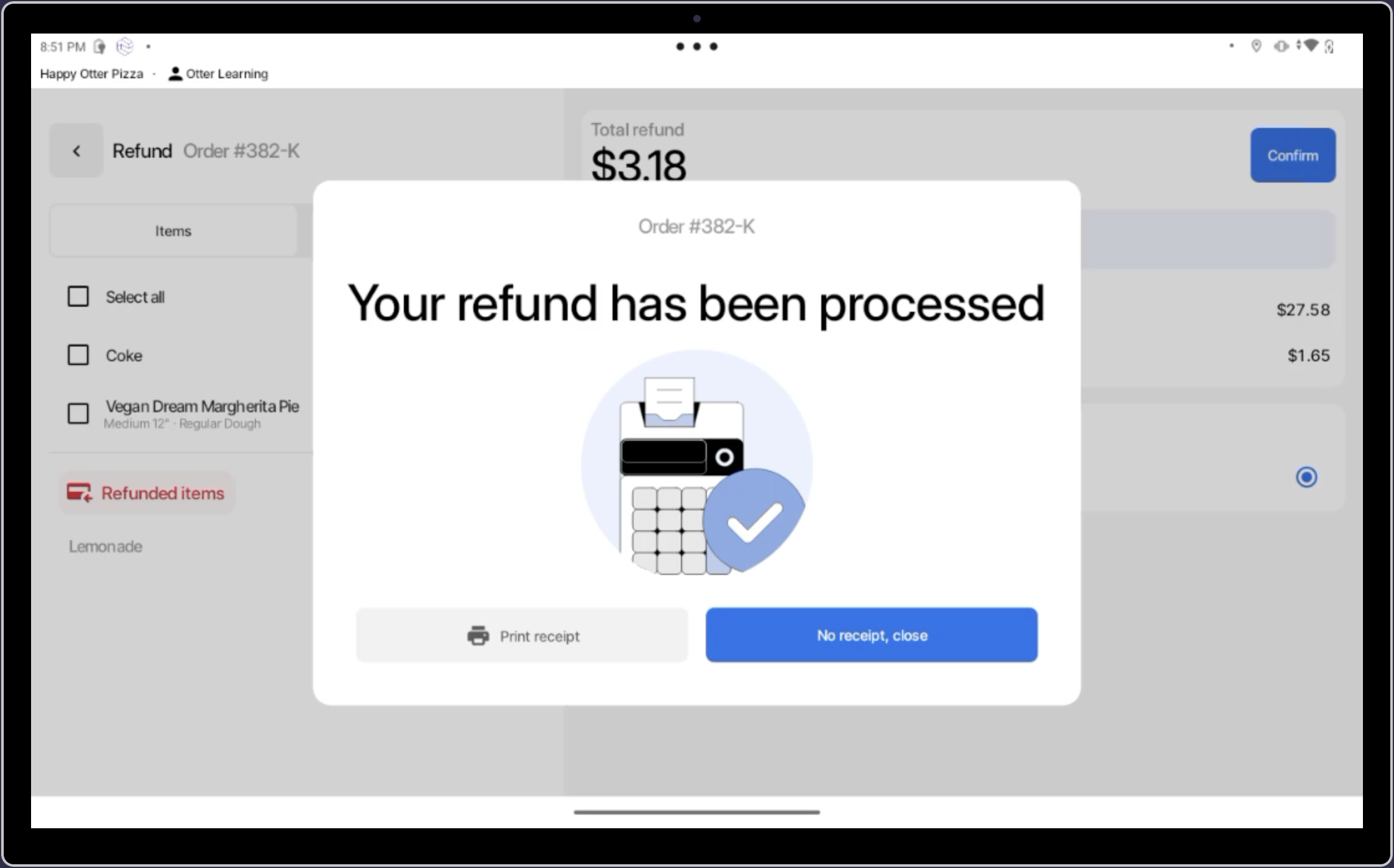 Order refund has been processed