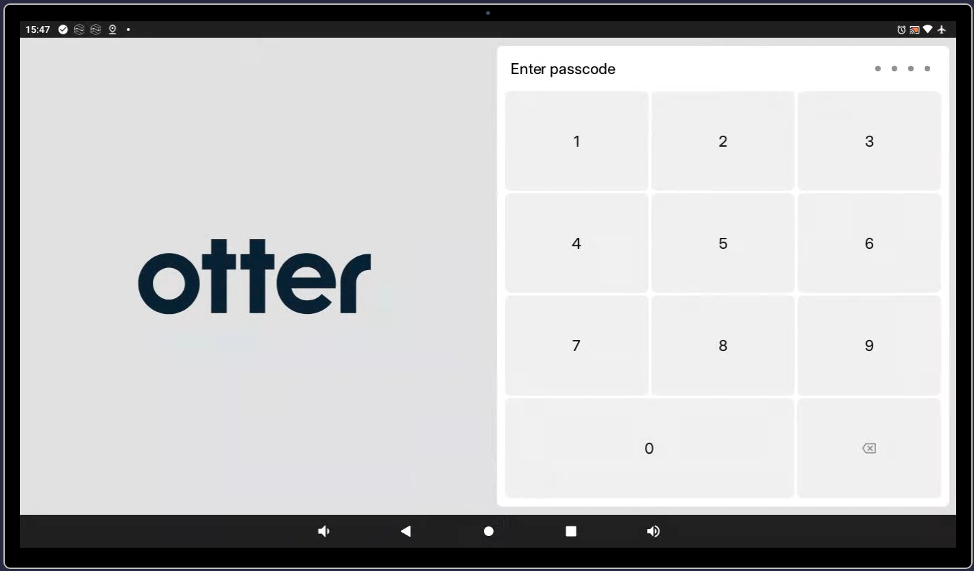 Pin Code Login Screen