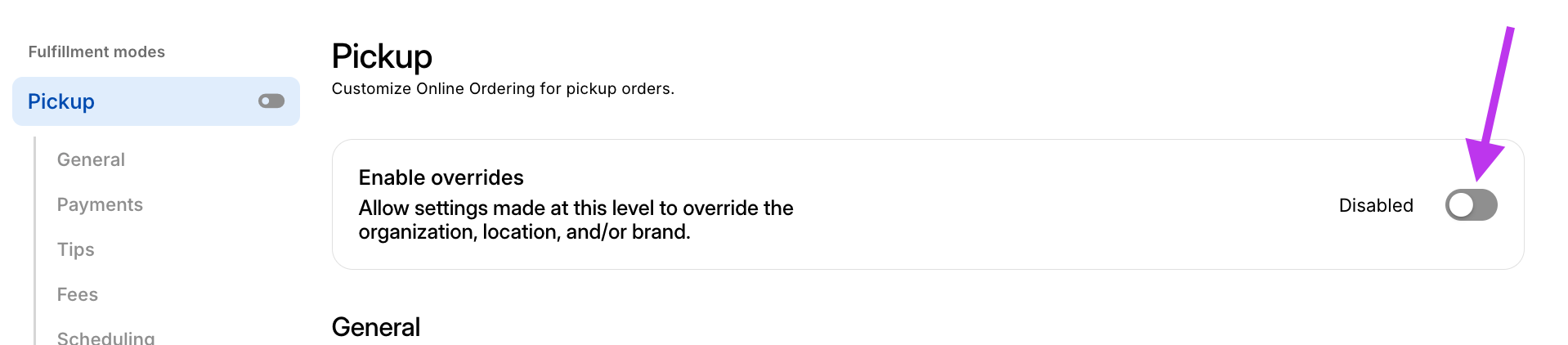 Override Toggle Direct Orders