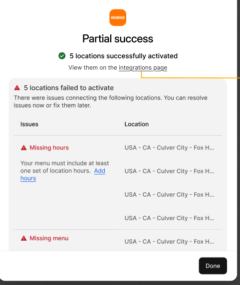 Partial Location Activation